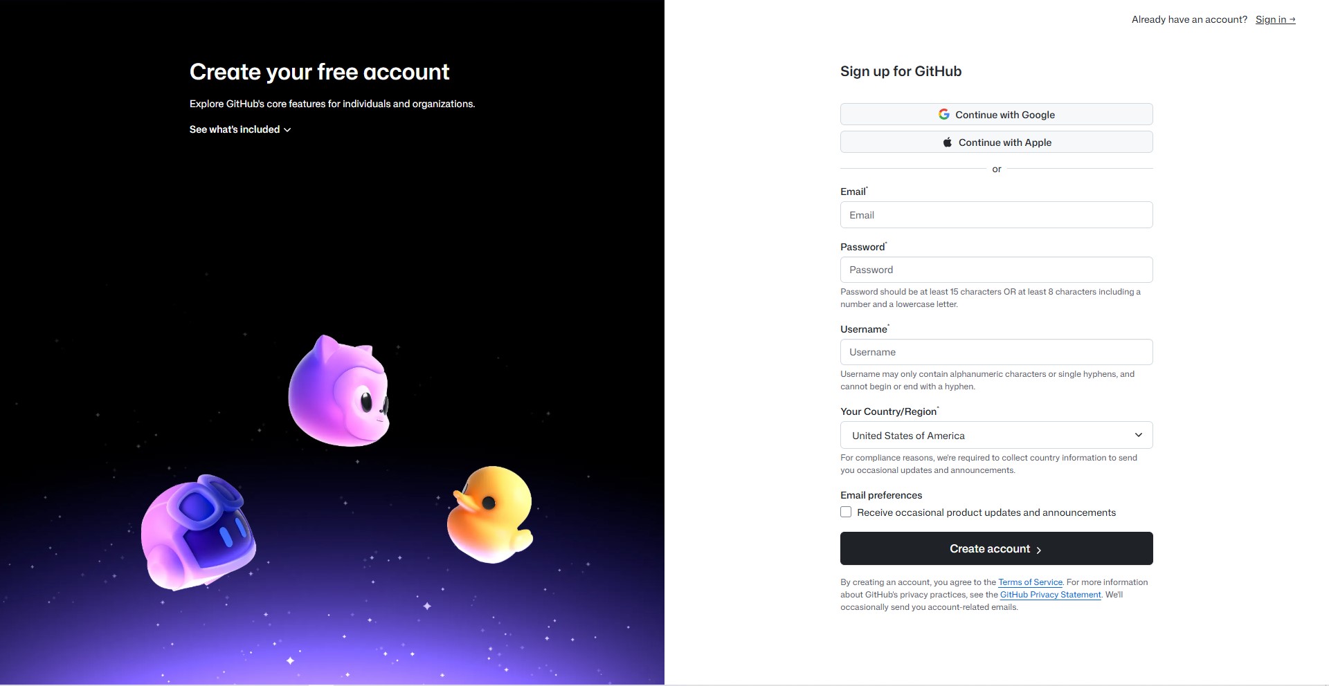 GitHub注册流程示意